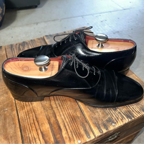 VNTG Florsheim Royal Imperial Cap-Toe Oxfords 94325  Black Sz. 10D main image 4